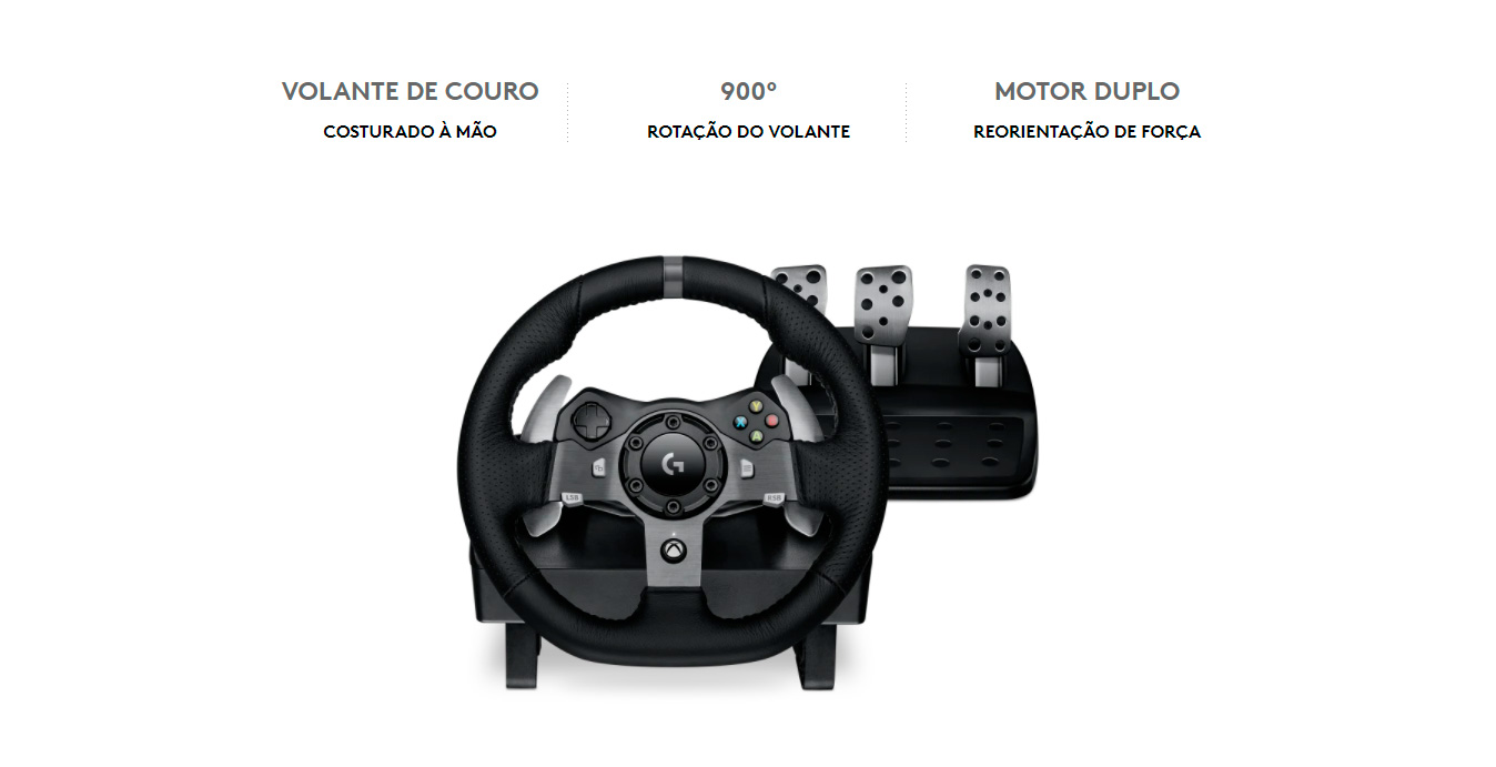 Volante Logitech Driving Force G920 para Xbox One ou Windows